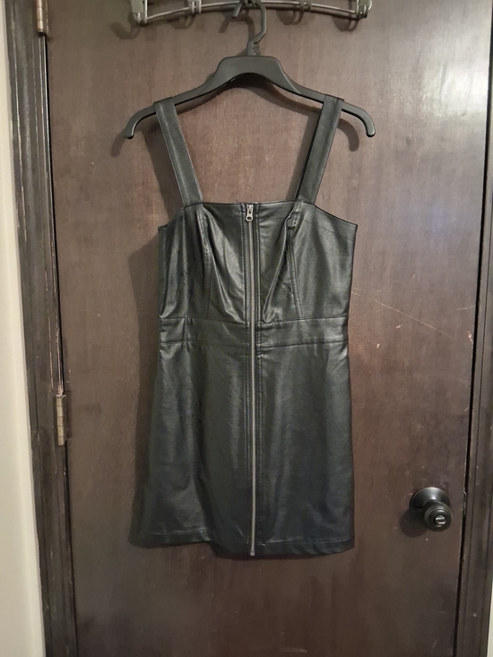 wild fable Dresses & Skirts - Wild Fable Black Faux Leather Zip-Front Mini Dress